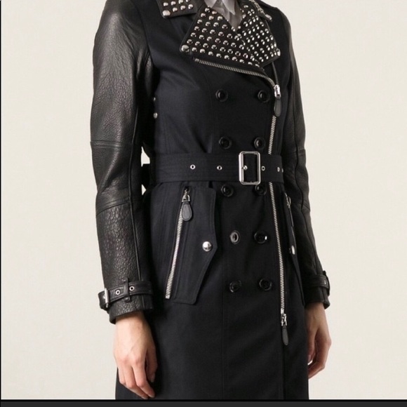 Burberry Jackets & Blazers - 🔥BURBERRY LEATHER SLEEVE STUDDED TRENCH🔥